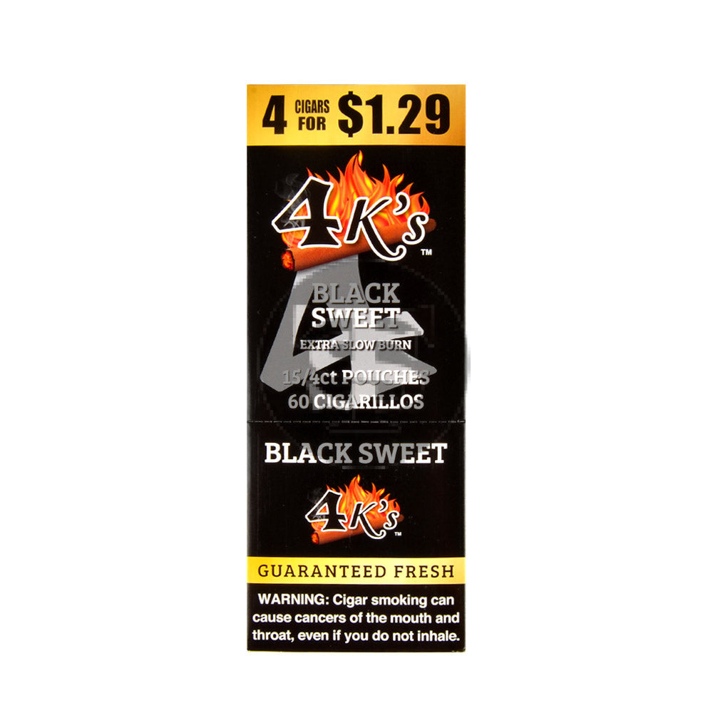 4 Kings Cigarillos 15 Packs of 4 Black Sweet $1.29 pre-price