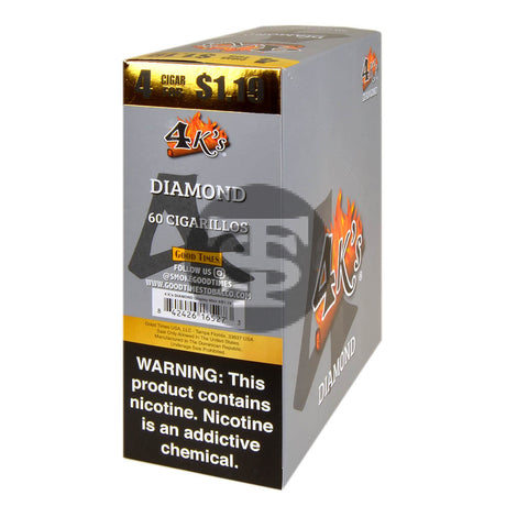 4 Kings Cigarillos 15 Packs of 4 Diamond Pre-Priced $1.19