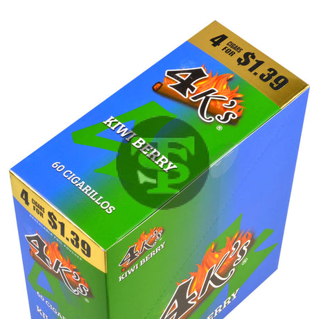 4 Kings Cigarillos 15 Packs of 4 Kiwi Berry Pre-Priced $1.39