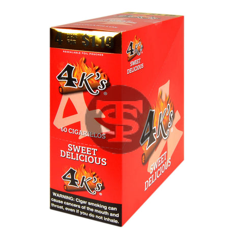 4 Kings Cigarillos 15 Packs of 4 Sweet Delicious Pre-Priced $1.19