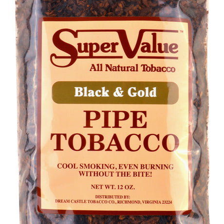 Super Value Pipe Tobacco Black & Gold 12 oz. Bag