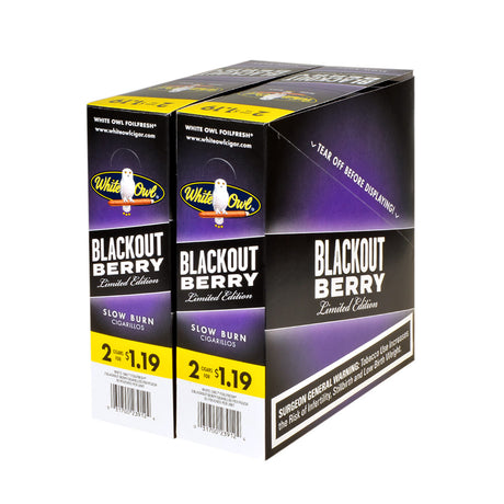 White Owl Cigarillos $1.19 Pre Priced 30 Packs of 2 Cigars Blackout Berry