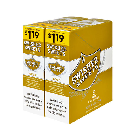 Swisher Sweets Cigarillos $1.19 Pre Priced 30 Packs of 2 Cigars Gold