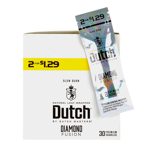 Dutch Masters Foil Fresh Diamond Fusion $1.29 Cigarillos 30 Packs of 2