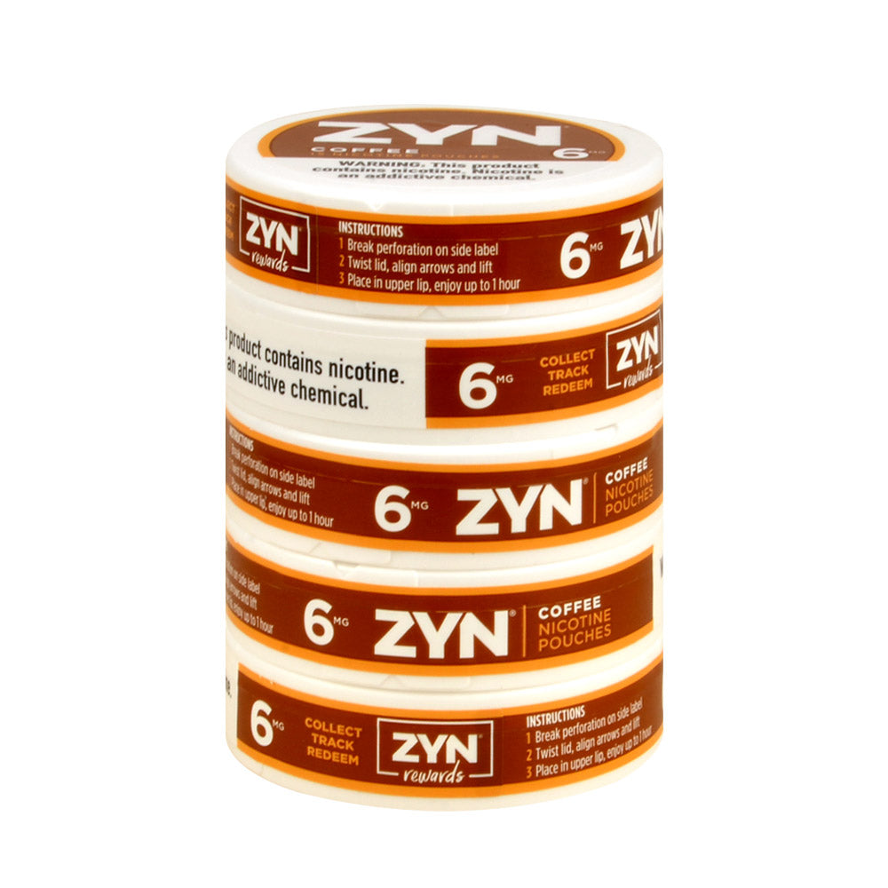 Zyn Nicotine pouches 6mg Coffee, 5 cans – Tobacco Stock