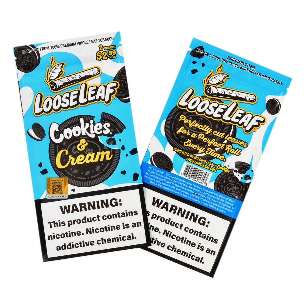 Loose Leaf Natural Wrap Cookies & Cream, 20 packs of 2