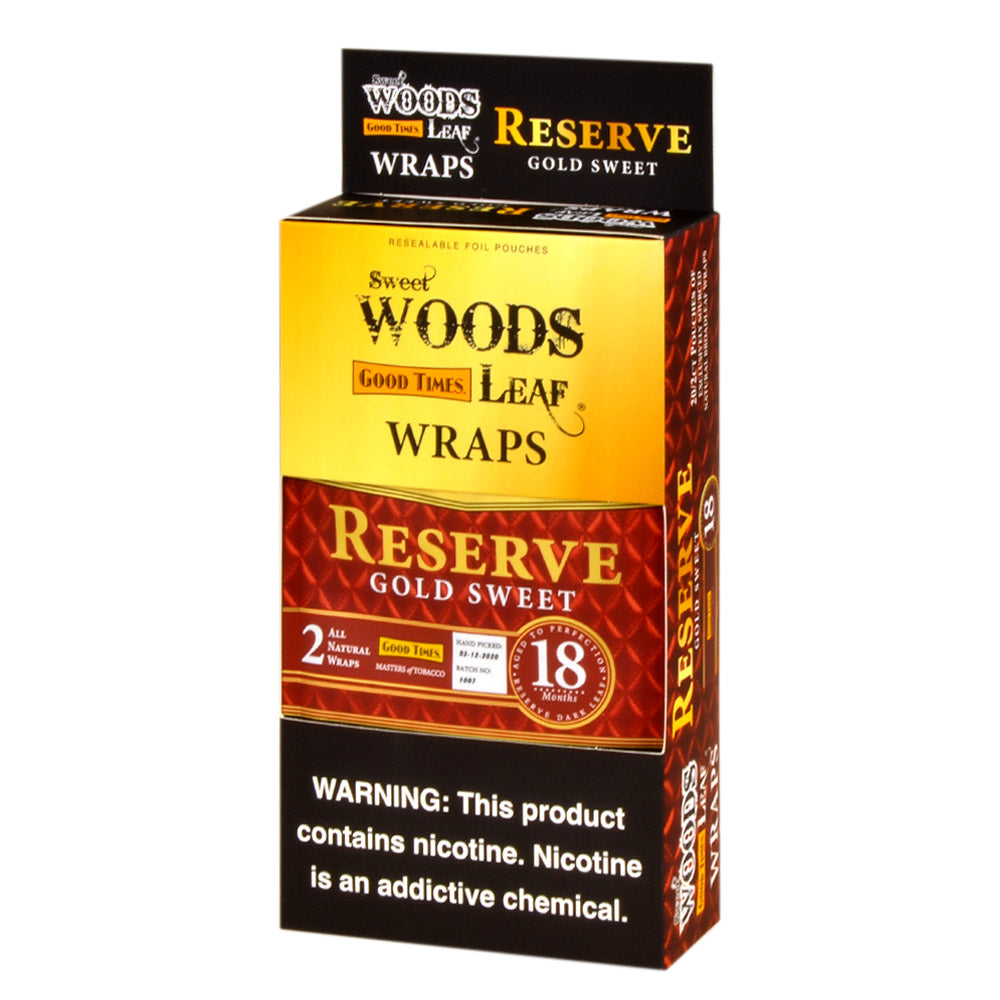 Sweet Woods Leaf Reserve Gold Sweet Wraps, 20 packs of 2