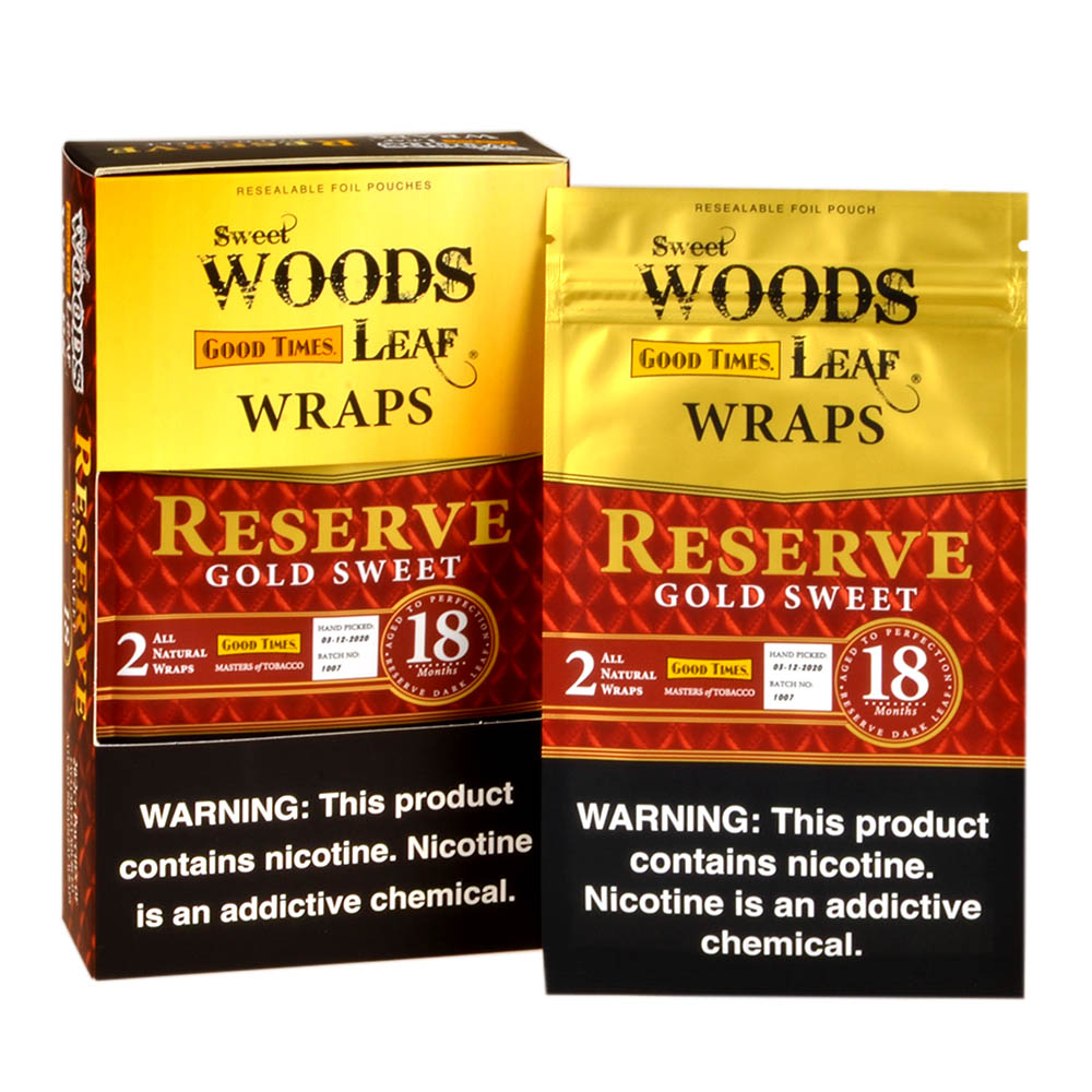 Sweet Woods Leaf Reserve Gold Sweet Wraps, 20 packs of 2