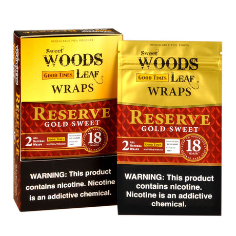 Sweet Woods Leaf Reserve Gold Sweet Wraps, 20 packs of 2