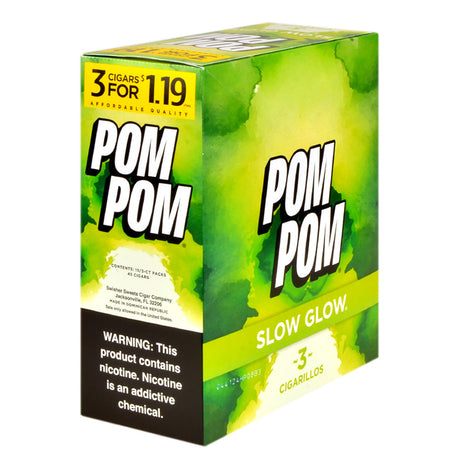 Pom Pom Cigarillos $1.19 Pre Priced 15 Packs of 3 Cigars Slow Glow