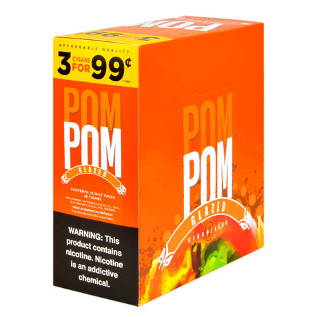 Pom Pom Cigarillos 99 Cent Pre Priced 15 Packs of 3 Cigars Glazed