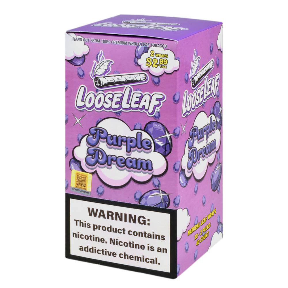 Loose Leaf Natural Wrap Purple Dream, 20 packs of 2