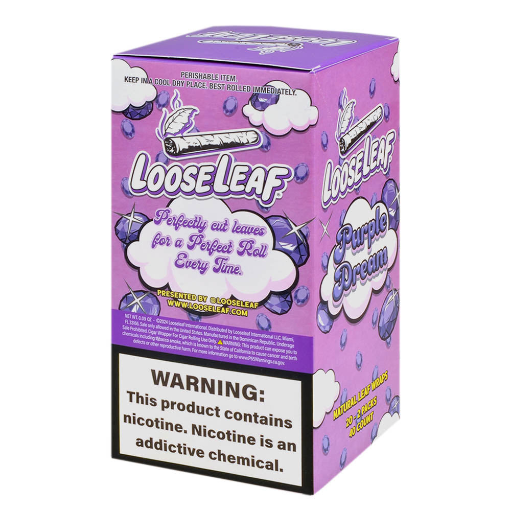 Loose Leaf Natural Wrap Purple Dream, 20 packs of 2