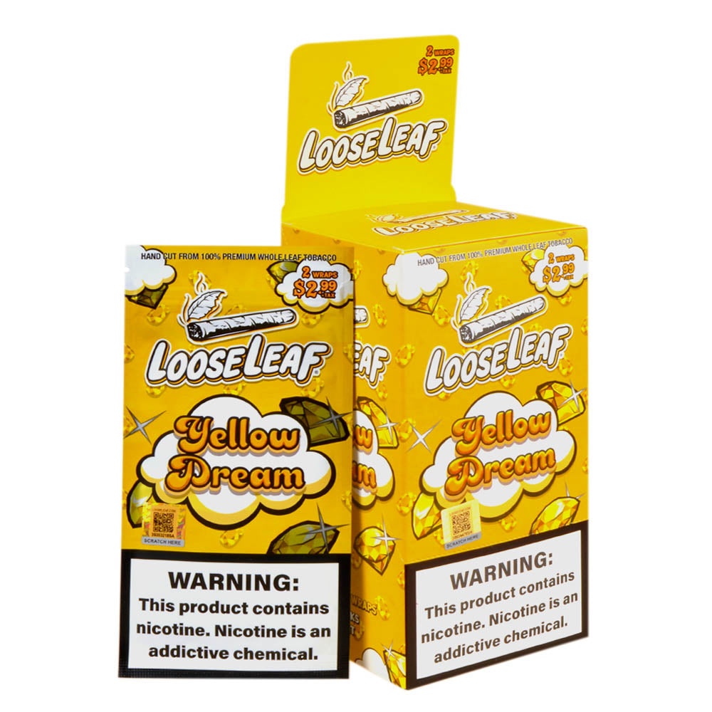 Loose Leaf Natural Wrap Yellow Dream, 20 packs of 2