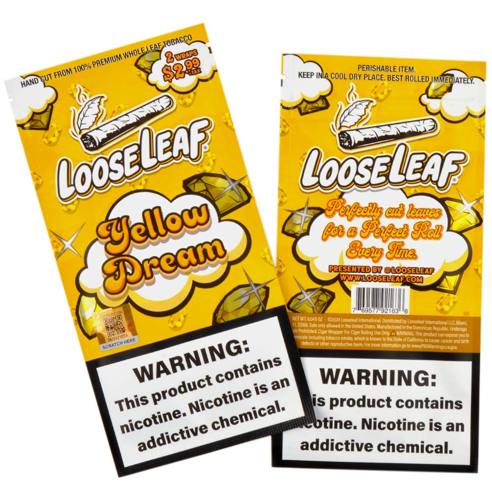 Loose Leaf Natural Wrap Yellow Dream, 20 packs of 2