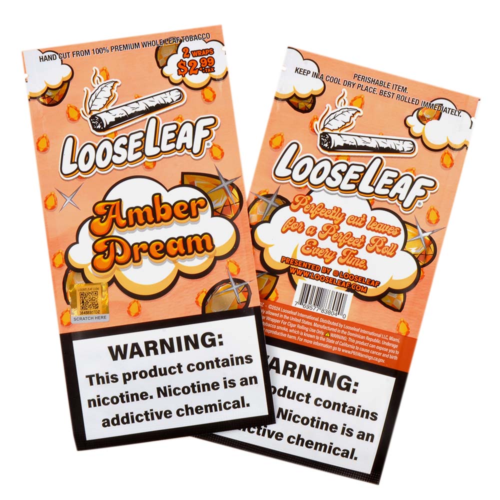 Loose Leaf Natural Wrap Amber Dream, 20 packs of 2