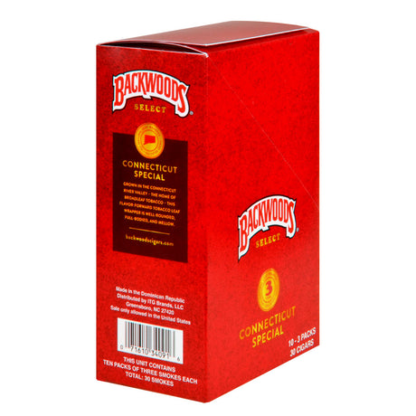 Backwoods Select Connecticut Special cigars, 10 packs of 3