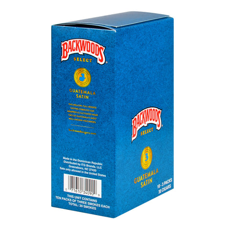 Backwoods Select Guatemala Satin cigars, 10 packs of 3