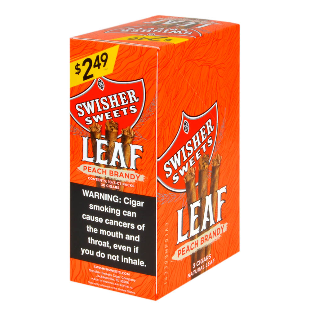 Swisher Sweets Leaf 3 for $2.49 Pack of 30 Peach Brandy