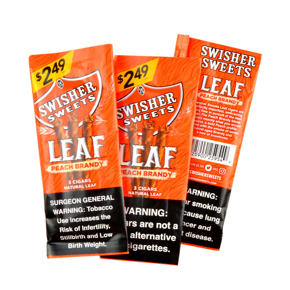 Swisher Sweets Leaf 3 for $2.49 Pack of 30 Peach Brandy