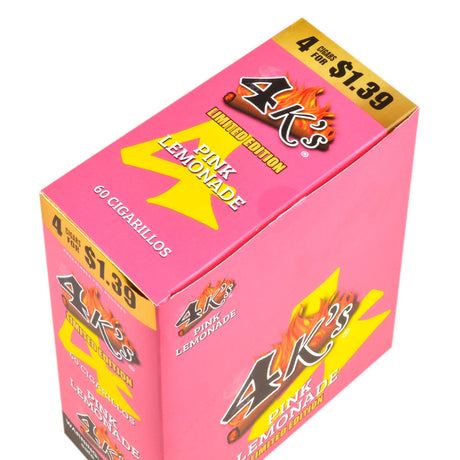 4 Kings Cigarillos 15 Packs of 4 Pink Lemonade, Pre-Priced $1.39