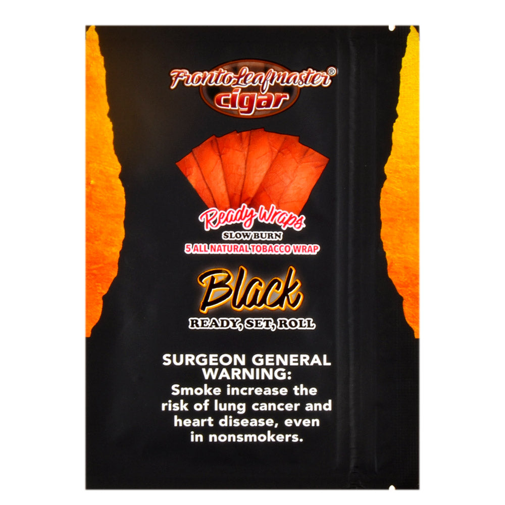 Fronto Leaf Masters Black Whole Leaf Tobacco Wraps, 8 packs of 5