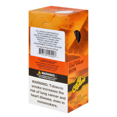 Al Capone Tobacco Leaf Wrap Pack of 18ct Rum