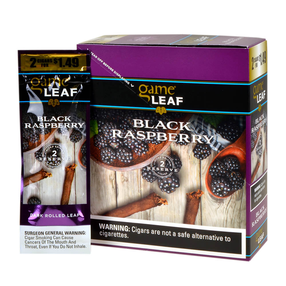 Game Leaf Black Raspberry Cigarillos 2 for $1.49, 15 Pouches of 2