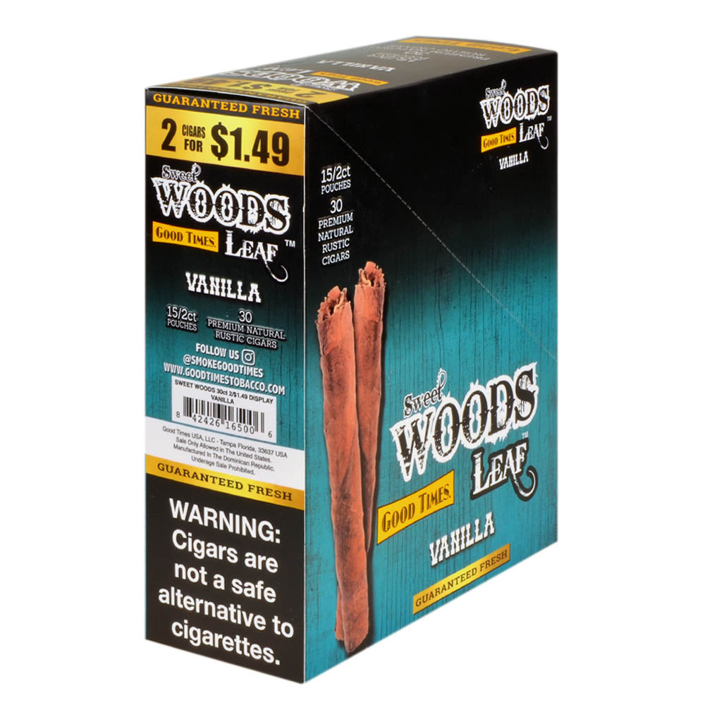 Good Times Sweet Woods 2 For $1.49 Cigarillos 15 Pouches of 2 Vanilla