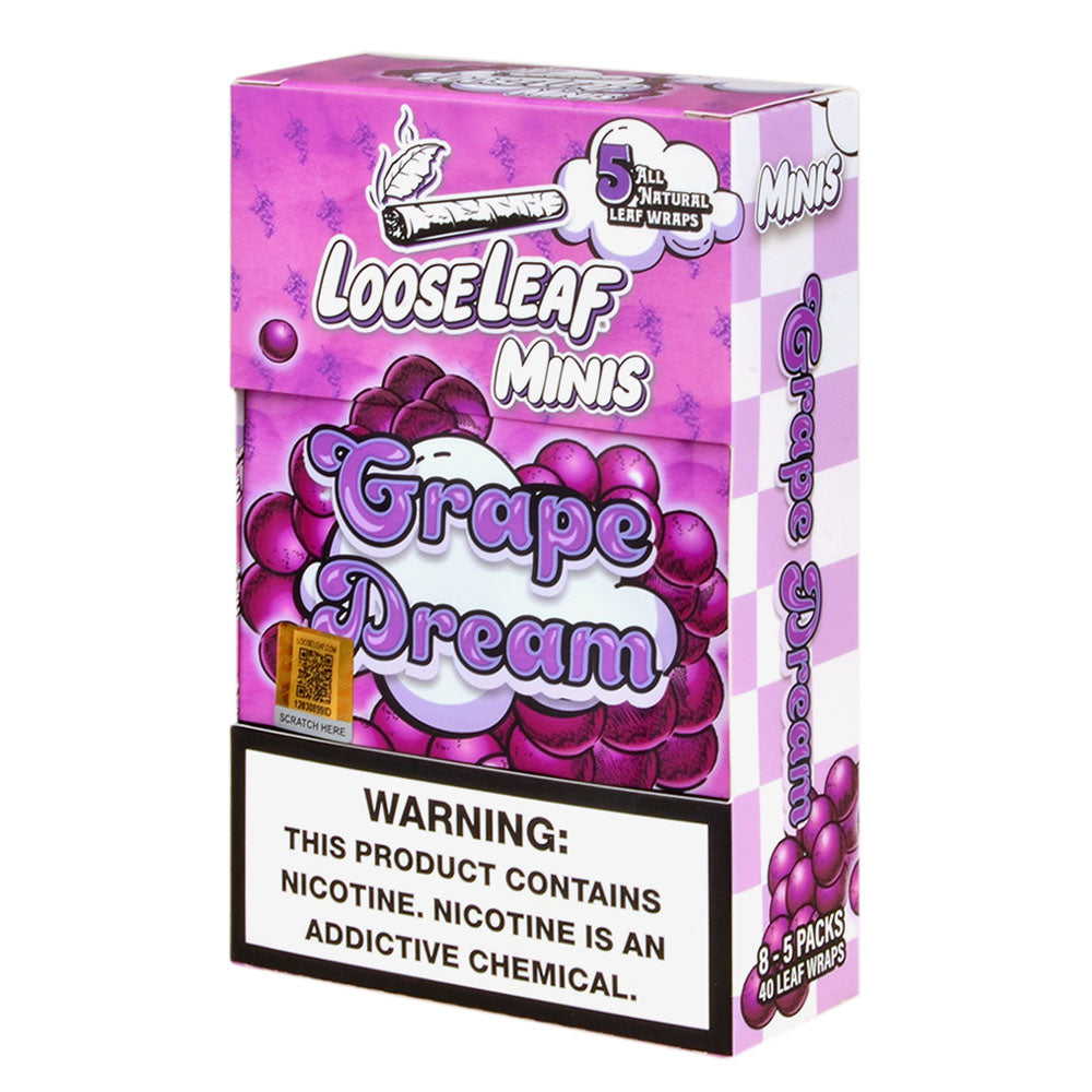 Mini Loose Leaf Grape Dream wraps, 8 packs of 5