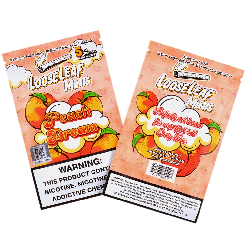 Mini Loose Leaf Peach Dream wraps, 8 packs of 5