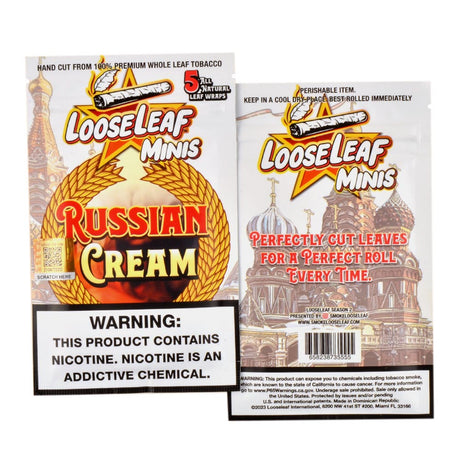 Mini Loose Leaf Russian Cream wraps, 8 packs of 5