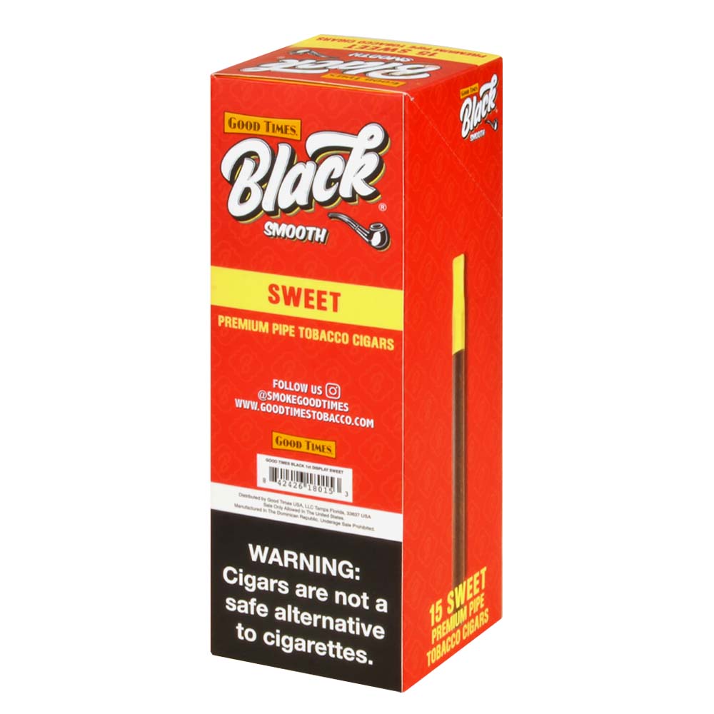 Good Times Black Smooth Sweet Cigarillos, 15ct – Tobacco Stock