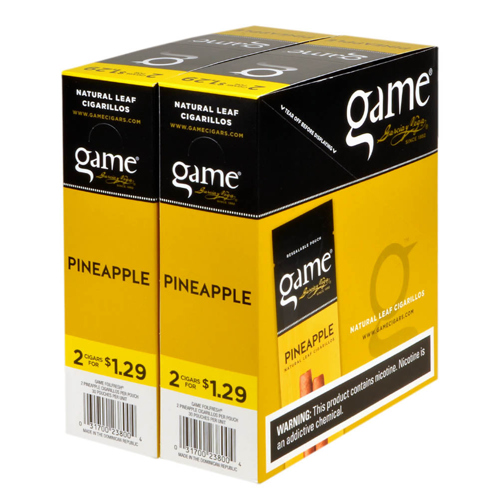 Game Vega Cigarillos Pineapple Foil 2 for $1.29 30 Pouches of 2