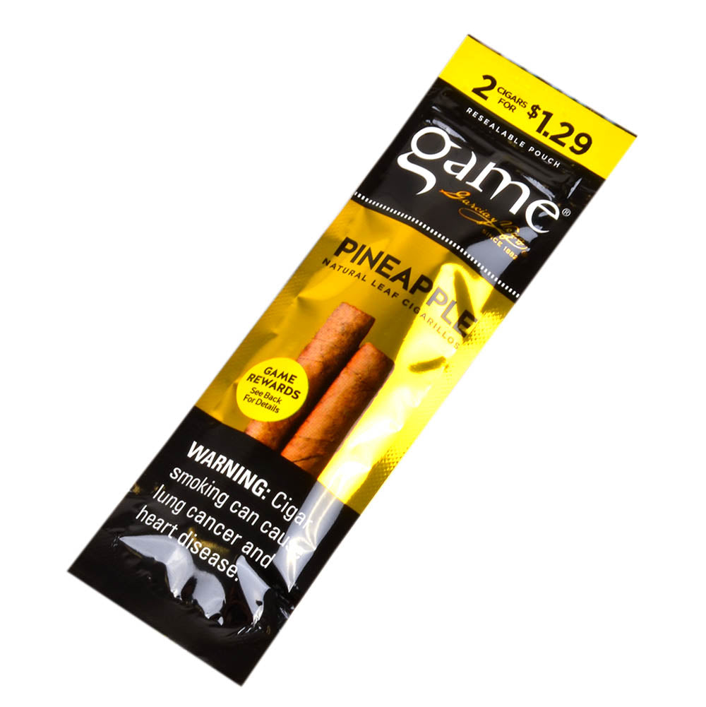 Game Vega Cigarillos Pineapple Foil 2 for $1.29 30 Pouches of 2