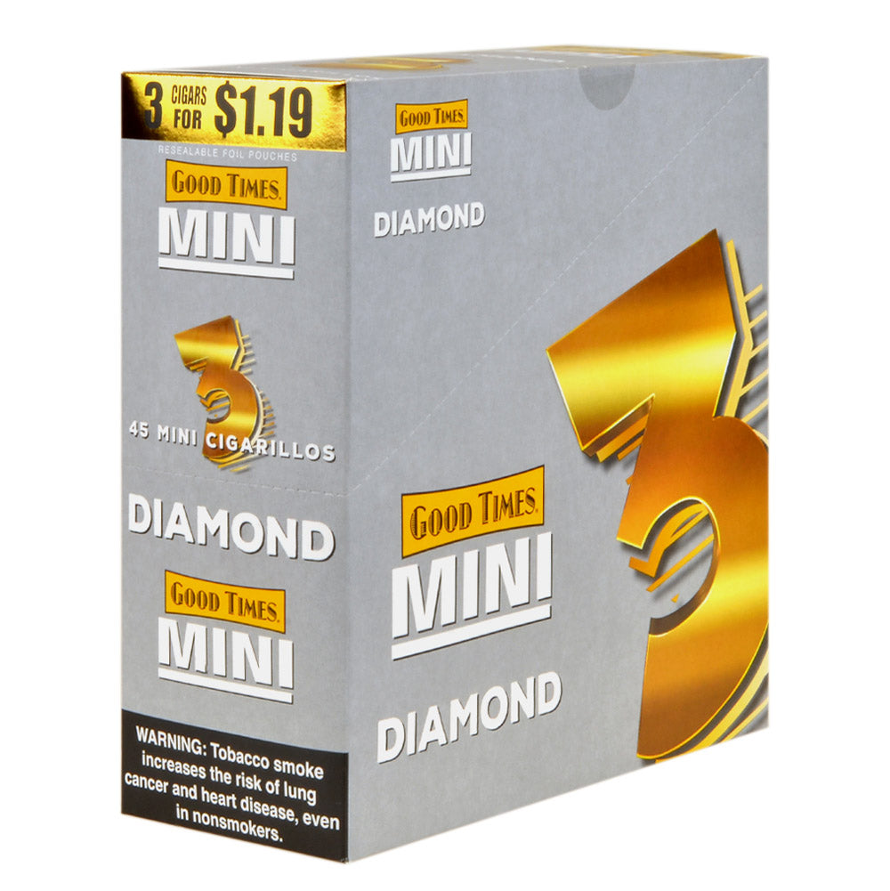 Good Times Mini Cigarillos Diamond Pre Priced $1.19, 15 Packs of 3