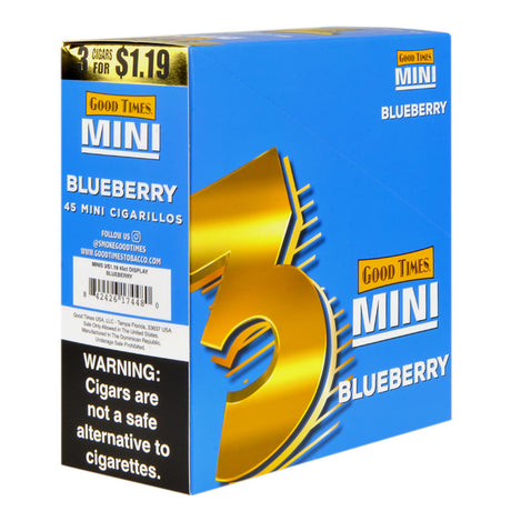 Good Times Mini Cigarillos Blueberry Pre Priced $1.19, 15 Packs of 3