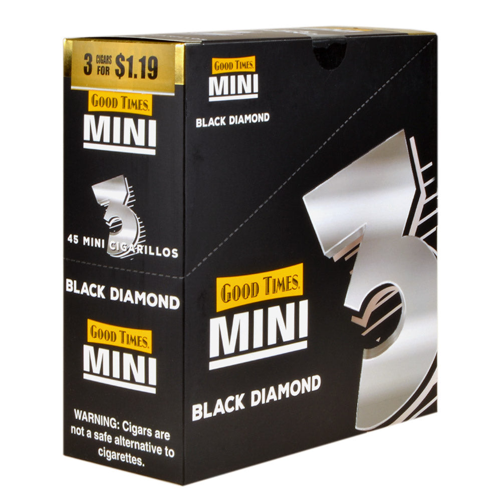 Good Times Mini Cigarillos Black Diamond Pre Priced $1.19, 15 Packs of –  Tobacco Stock