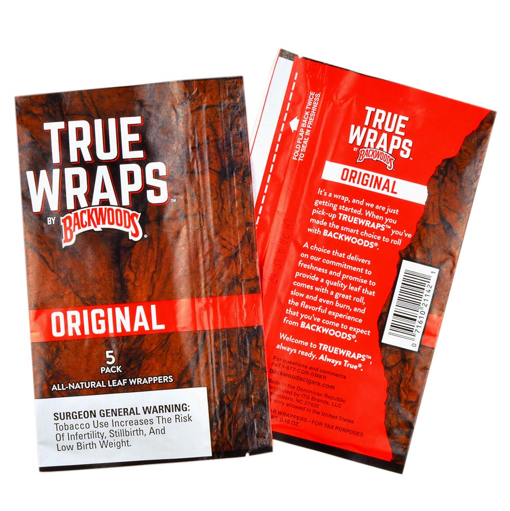 True Wraps Original | All Natural Leaf | By Backwoods – Tobacco Stock