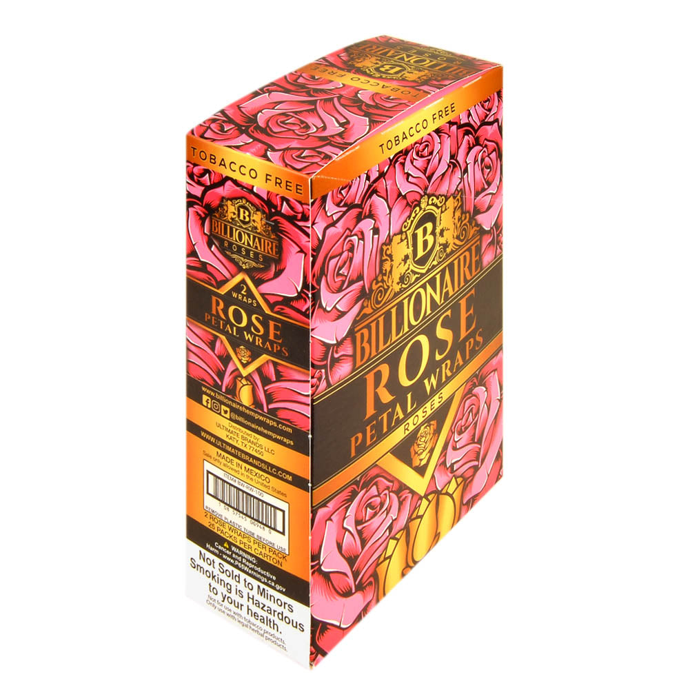 Billionaire Hemp Wraps 25 packs of 2, Roses