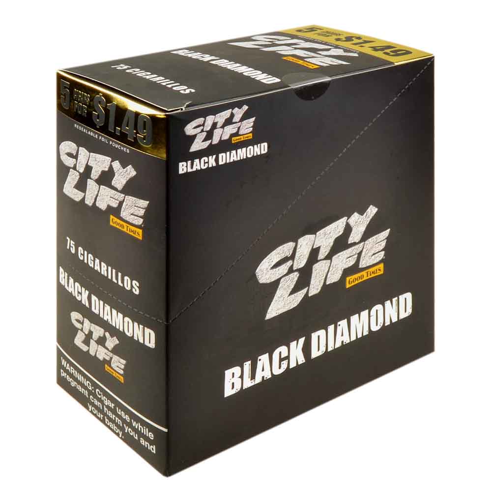 City Life Cigarillos 5 for $1.49 Black Diamond 15 Packs of 5