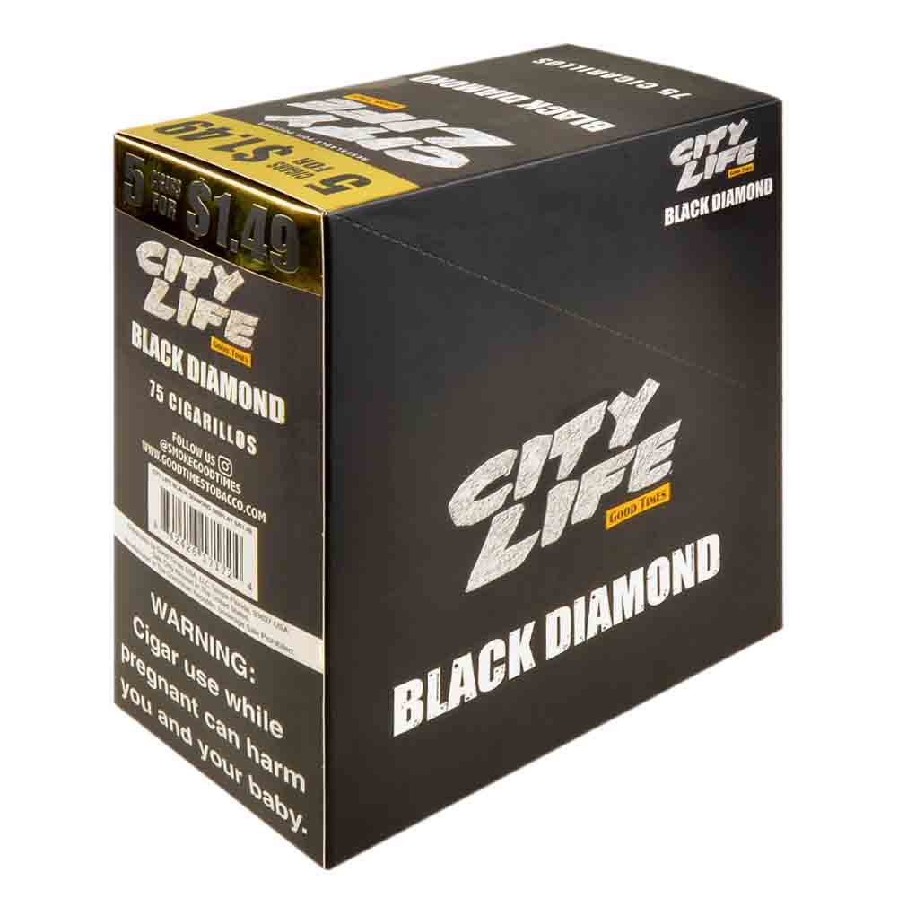 City Life Cigarillos 5 for $1.49 Black Diamond 15 Packs of 5