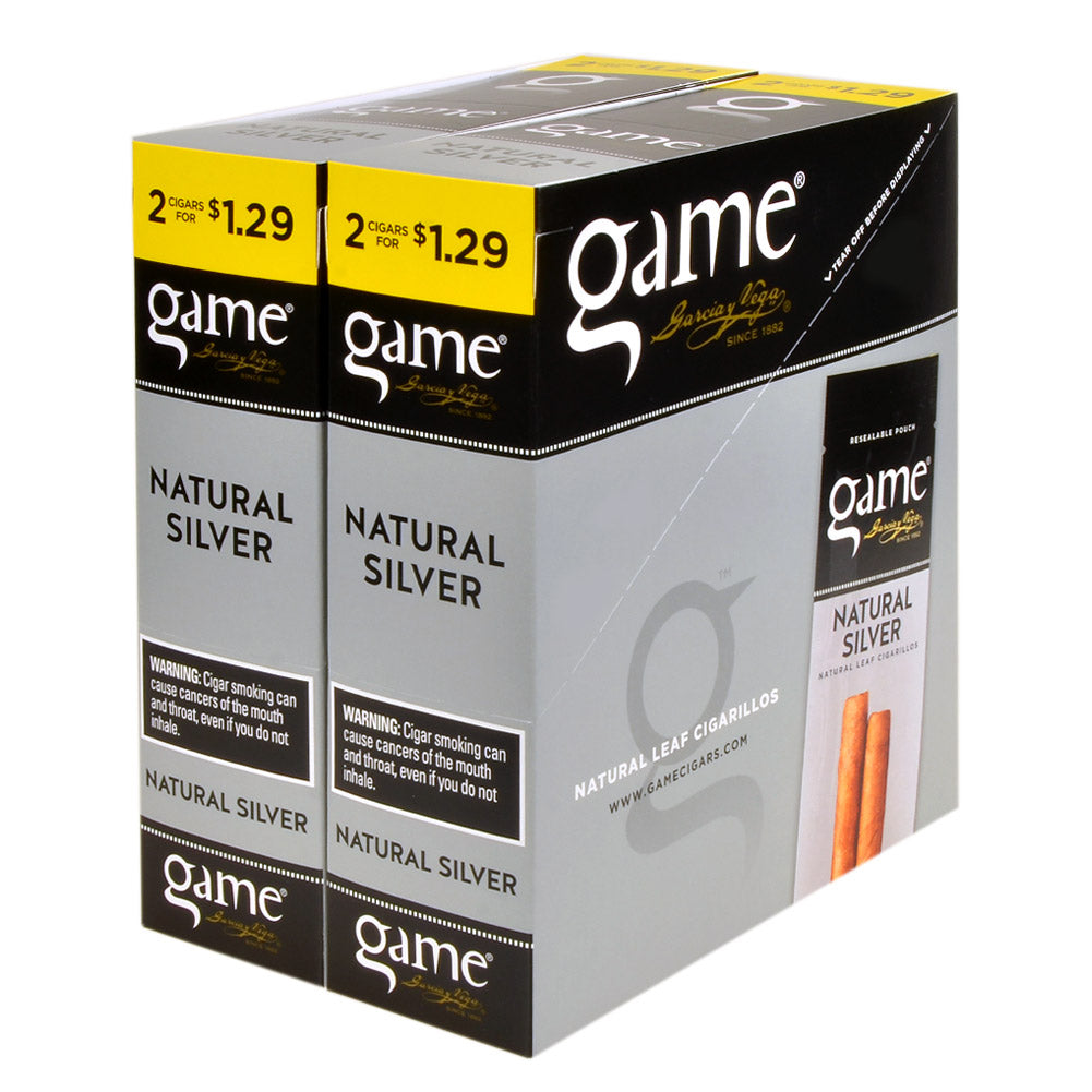 Game Vega Cigarillos Silver Foil 2 for $1.29 30 Pouches of 2