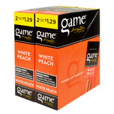 Game Vega Cigarillos White Peach Foil 2 for $1.29 30 Pouches of 2