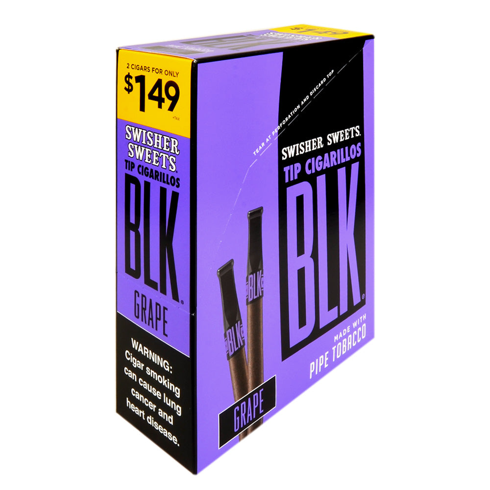 Swisher Sweets BLK Tip Cigarillos 2 for $1.49 Grape 15 pouches of 2