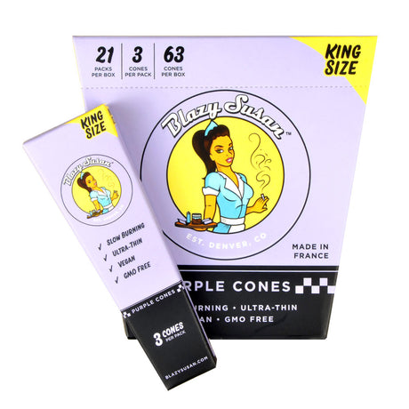 Blazy Susan Purple Cones King Size 21 Packs of 3