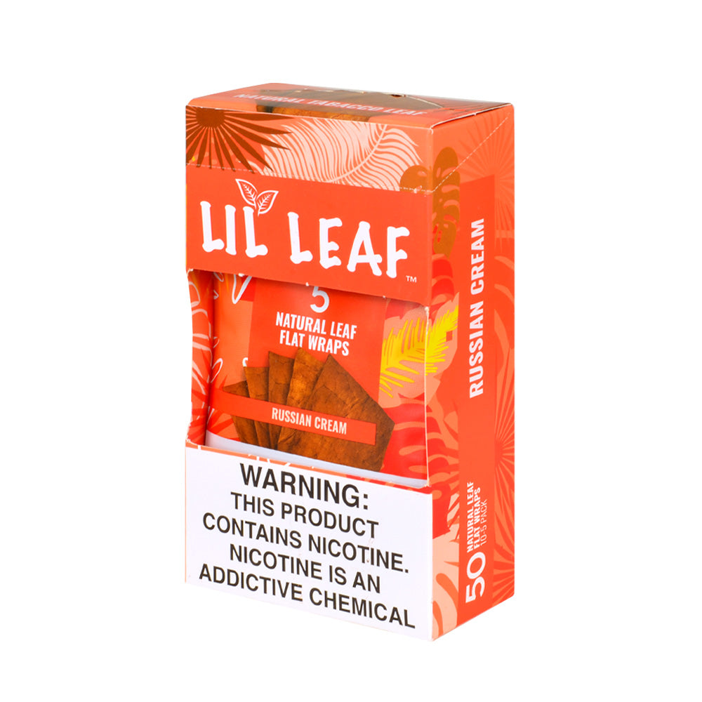 Lil Leaf Natural Flat Wraps 10 packs of 5, Russian Cream