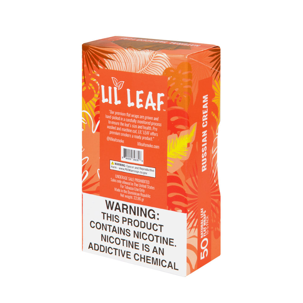 Lil Leaf Natural Flat Wraps 10 packs of 5, Russian Cream