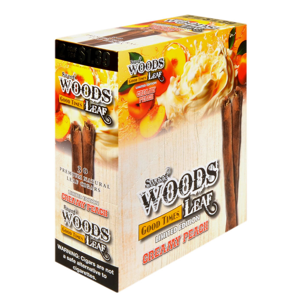 Good Times Sweet Woods 2 For $1.39 Cigarillos 15 Pouches of 2 Creamy Peach