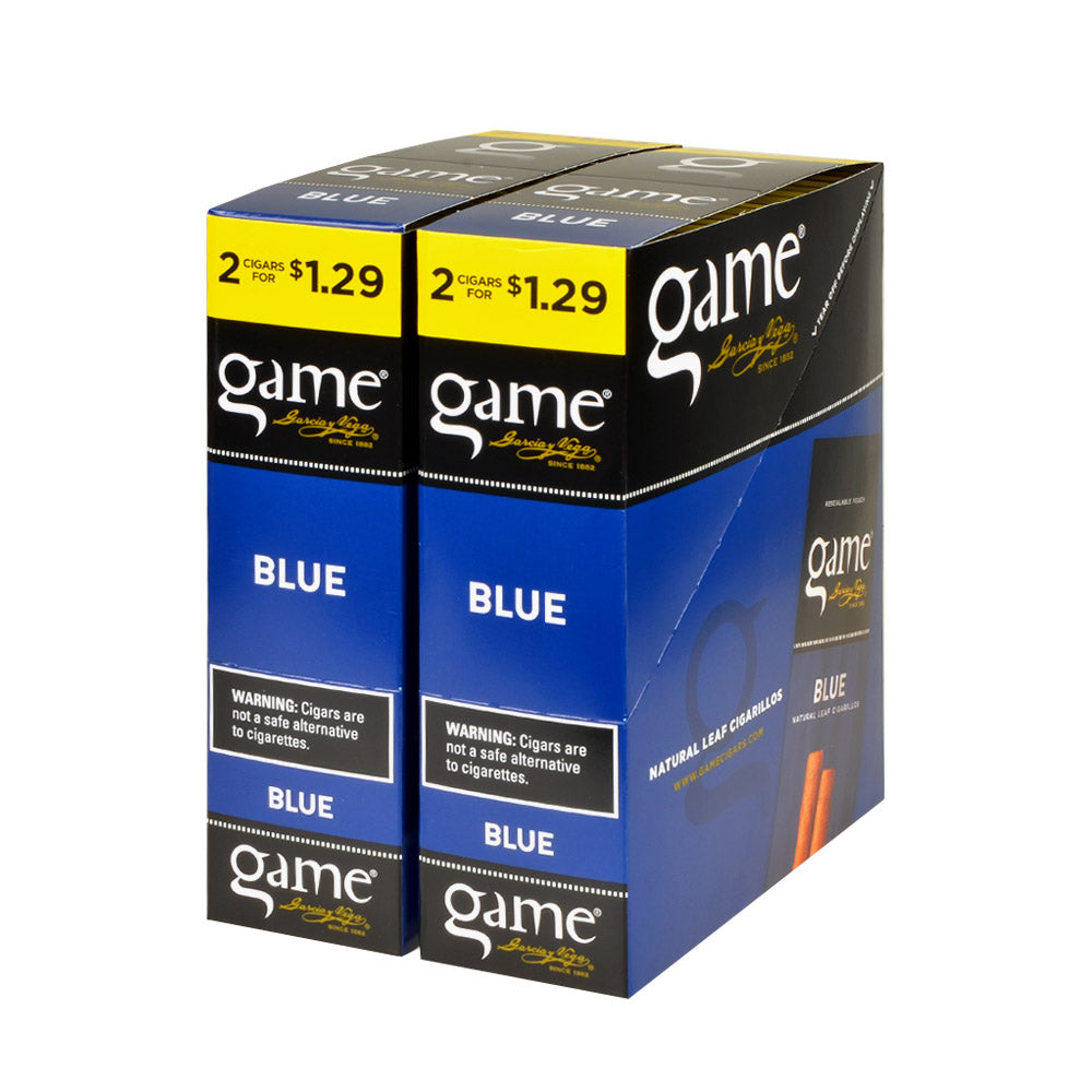 Game Vega Cigarillos Blue Foil 2 for $1.29 30 Pouches of 2